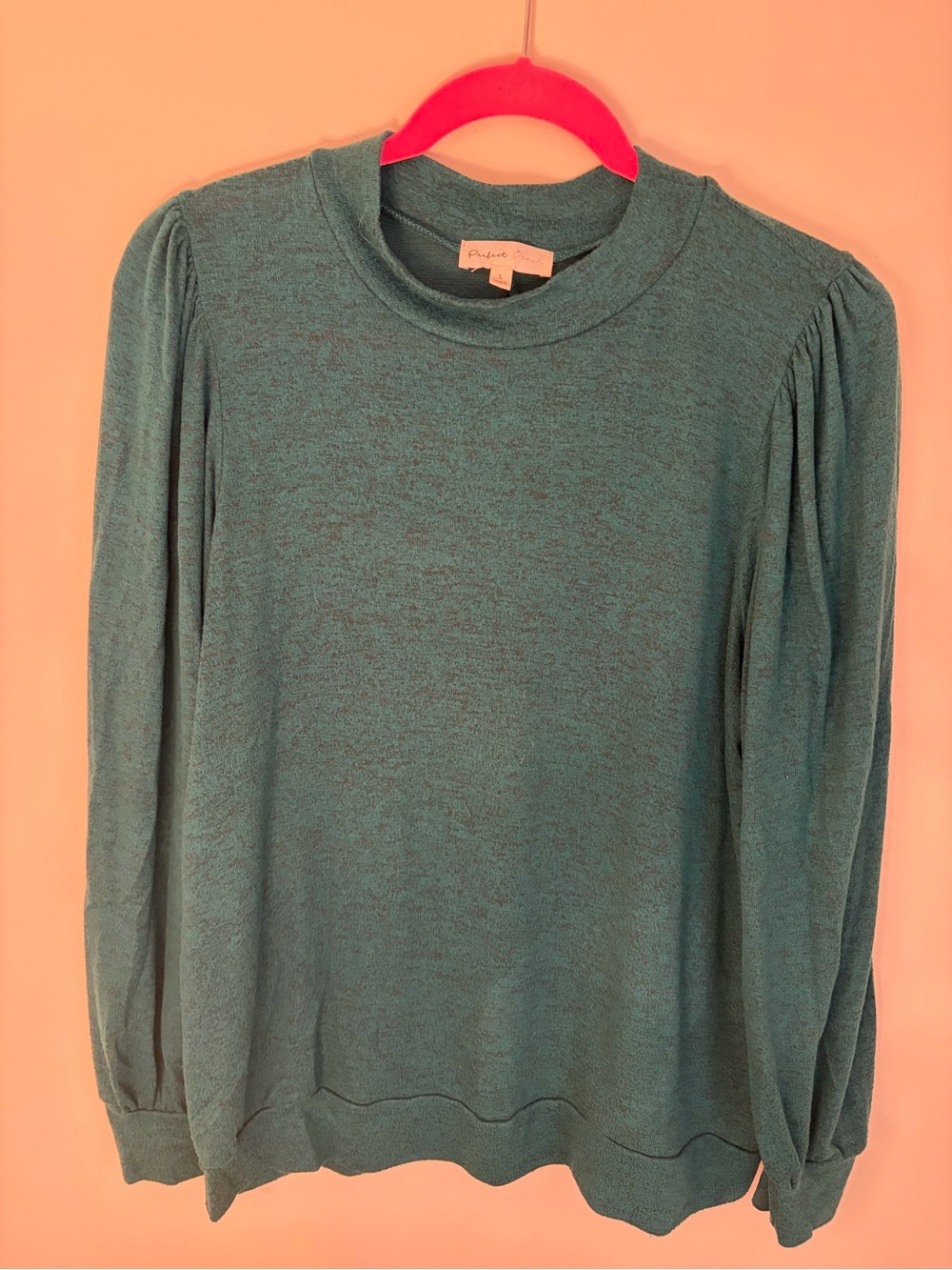 Women’s large Teal Puff-Sleeve top